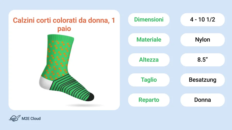 Product attributes example