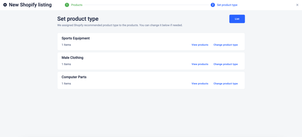 Define product types