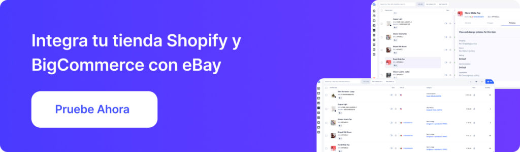 Integra tu tienda Shopify y BigCommerce con eBay