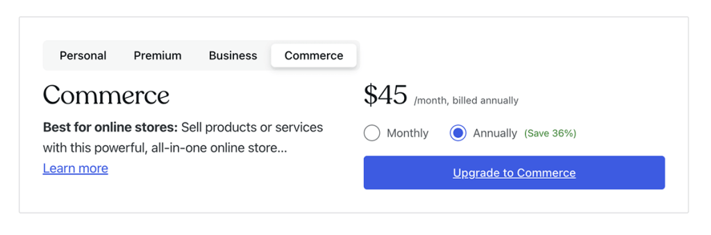 woocommerce commerce plan