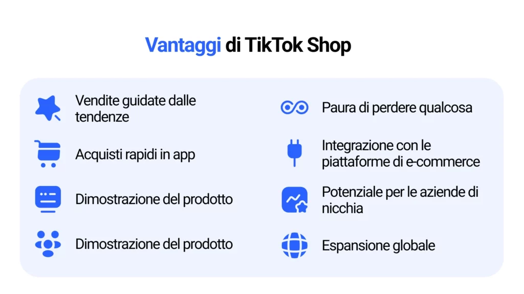 Vantaggi di TikTok Shop