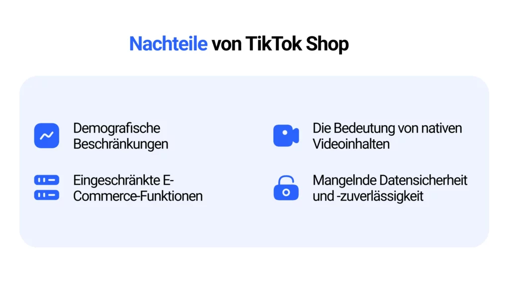 Nachteile von TikTok Shop