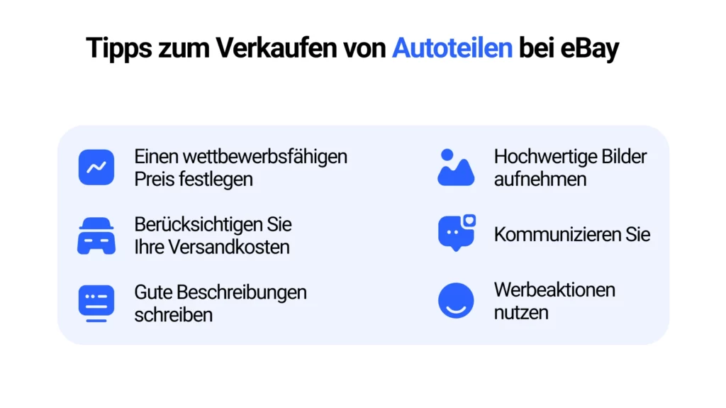 Tipps zum Verkaufen von Autoteilen bei eBay