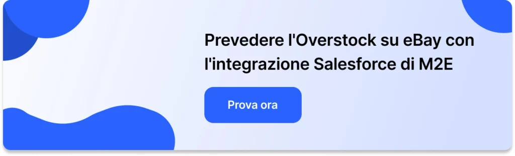 Integrazione di M2E Cloud Salesforce con eBay