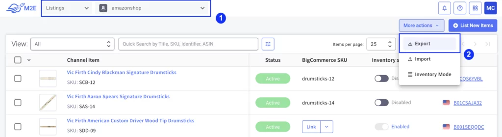 Export your Amazon items via a CSV file for BigCommerce import