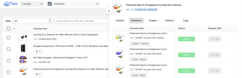 Upload images for each variation on TikTok Shop