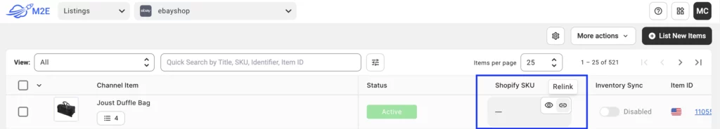 Link Variational Products in M2E Multichannel Connect