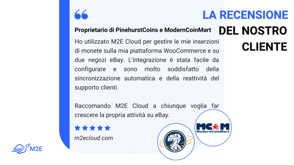 Vendita di monete su eBay recensione del cliente