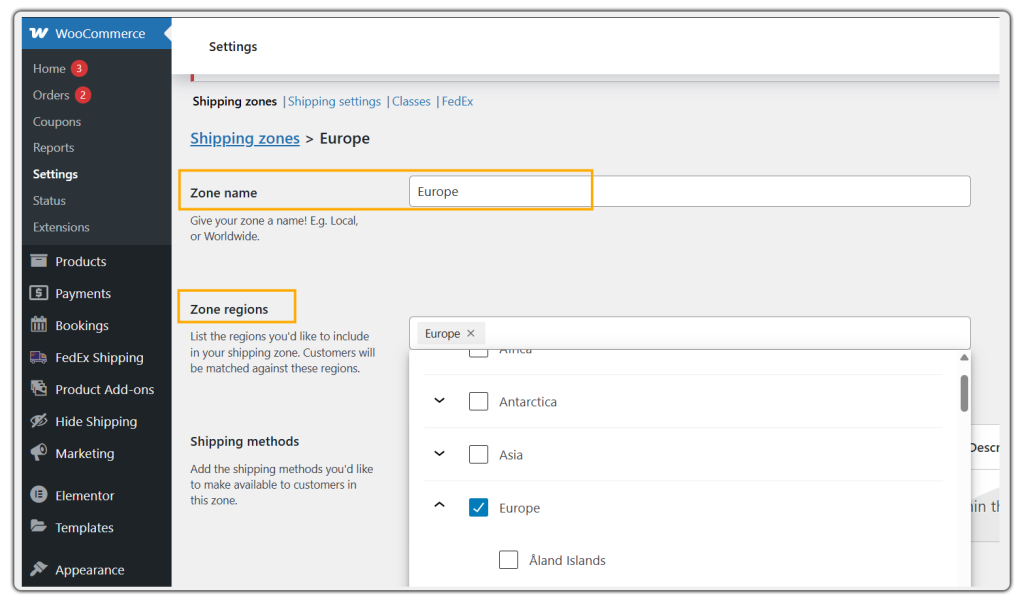WooCommerce International Shipping - Set Shipping Zones