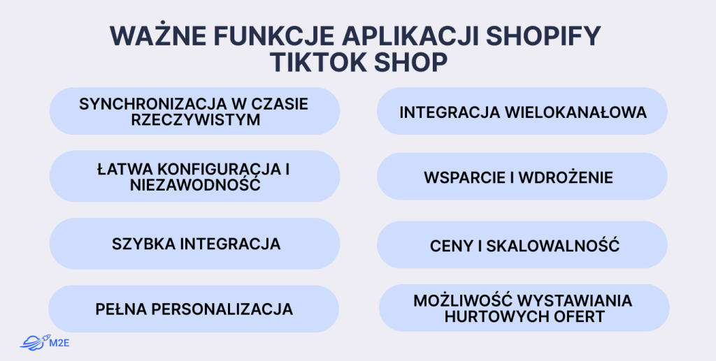 Funkcje aplikacji Shopify TikTok Shop