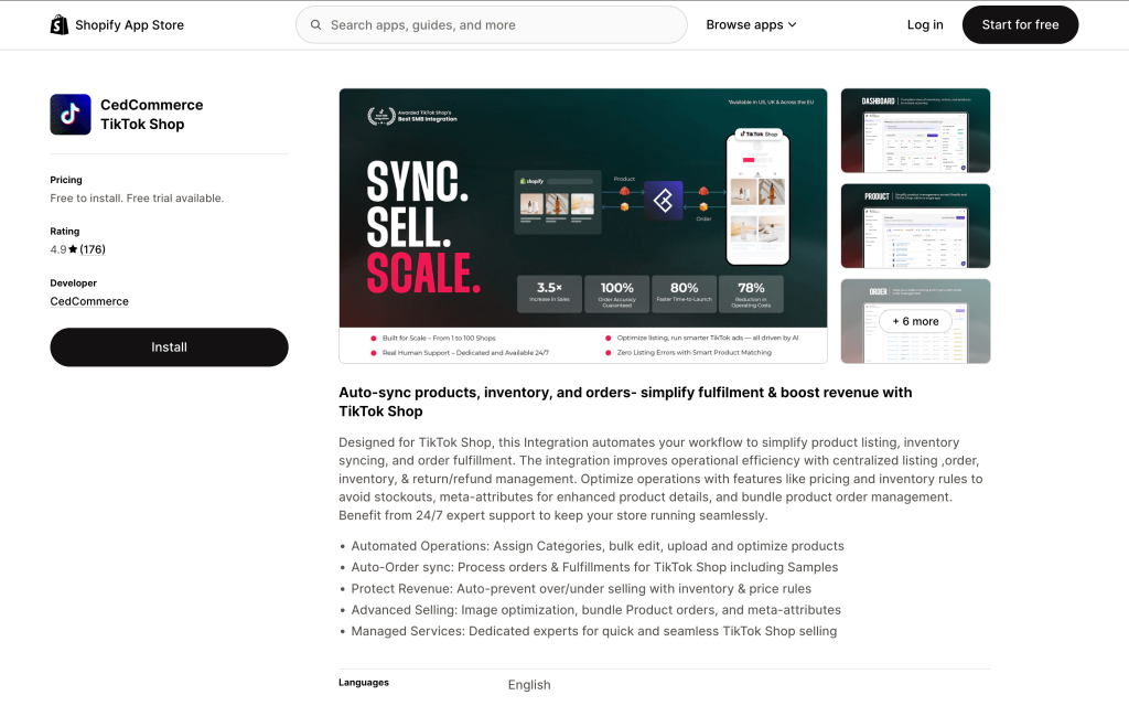 CedCommerce TikTok Shop Connector : Intégration Shopify