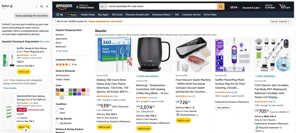 Rufus AI Hilft bei der Produktauswahl auf Amazon