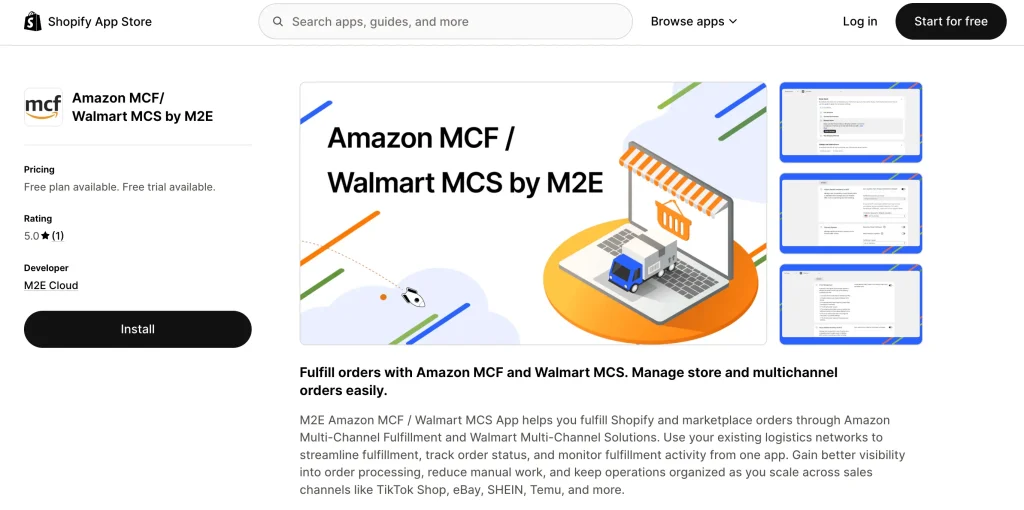 Amazon MCF/ Walmart MCS by M2E for Shopify Sellers