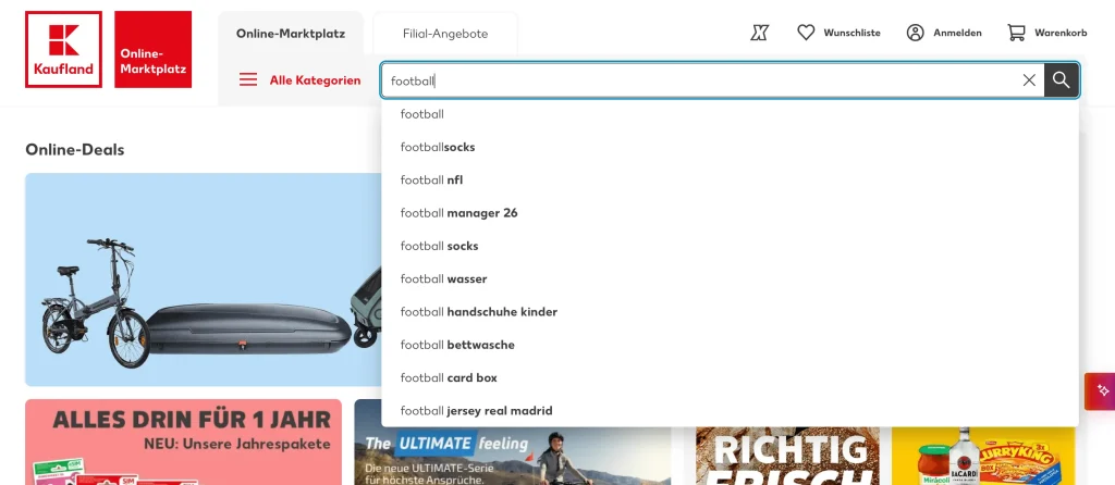 Kaufland Marketplace Search Suggestions 